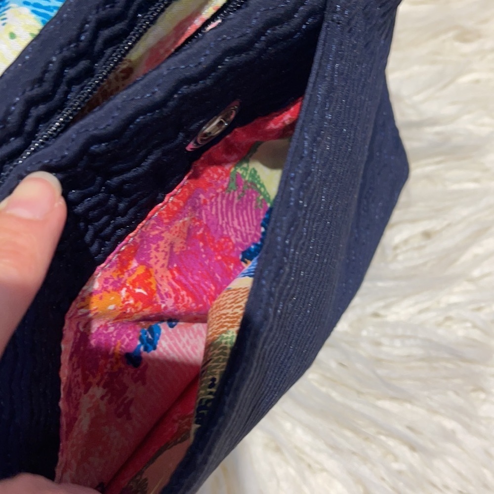 Navy Blue Embroidered Vera Bradley Crossbody - Picture 4 of 11